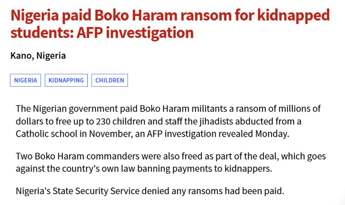 What happened to the state monopoly of violence in Nigeria. Insecurity has been weaponized against every government especially those that's not from northern Nigeria. When insecurity is seen as business and the government helps to keep the business going without making use of its
