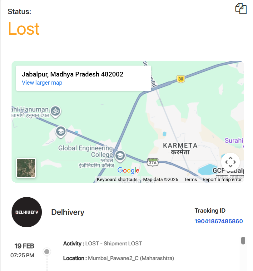 AqsaPerfumes's tweet photo. @ShiprocketCare @ShiprocketIndia awb 19041867485860, no delivery attempt done &amp; customer was forced to cancel the order by delivery agent claiming parcel is damaged on call without any images or proof, u marked it RTO &amp; now its lost. Plz compensate for same now, pathetic service https://t.co/sNpfqf9M6D