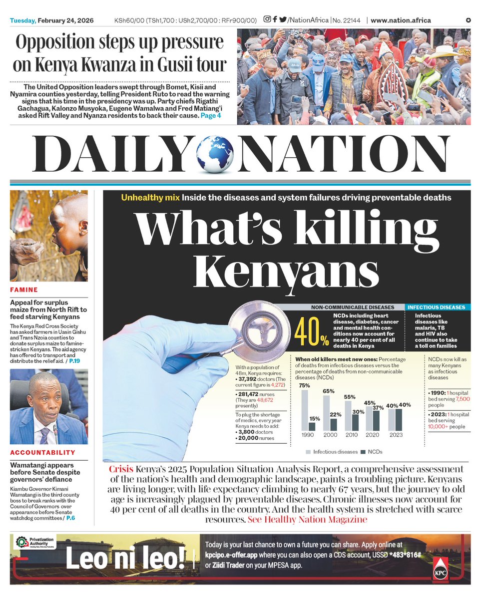 Here is a strong indicator of a struggling and an overburdened Kenya's health system.