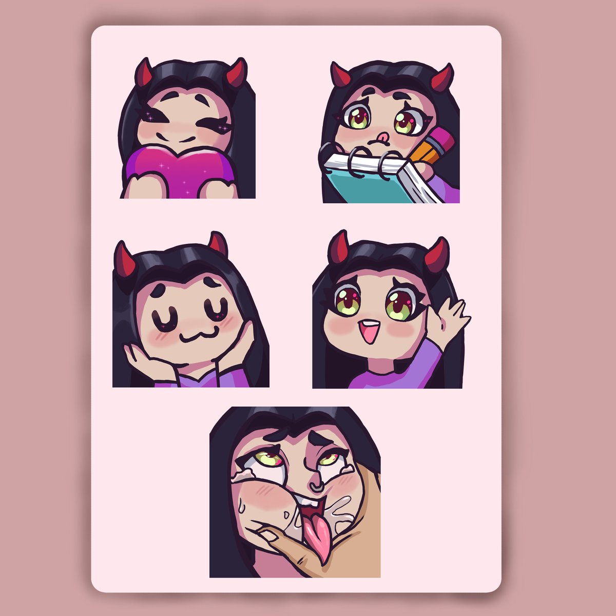 Commission of Emotes for Halsey.

#emote #twitch #vtuber #Commission #digitalartwork