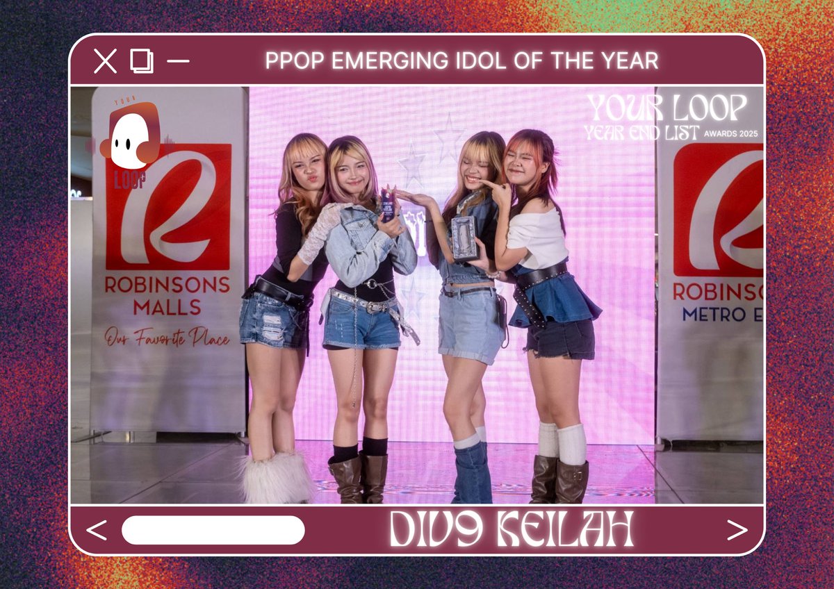 Your LOOP Year End List Awards 2025 - PPOP Emerging Idol of the Year 🏆

DIV9 Keilah accepts the award for PPOP Emerging Idol of the Year 2025 at PPOP Festival Wave 2.

#YourLOOPAwards2025