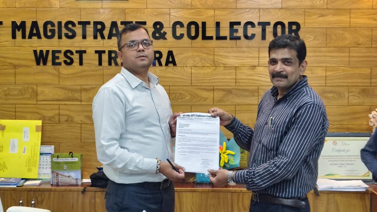 #AINPSEF के आवाहन पर कल वेस्ट त्रिपुरा से अमित कुमार राय जी के द्वारा माननीय प्रधानमंत्री जी को पांच सूत्रीय ज्ञापन भेजा गया।कल #JCM की इंटरनल बैठक में भी प्रमुख बिन्दुओं को #AINPSEF के द्वारा इनकॉरपोरेट करवाने की पूरी कोशिश की जाएगी।
#ManjeetSinghPatel