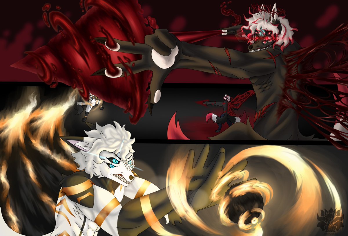 little gift for a friend of mine :3
the reference is Jogo vs Sukuna manga panel