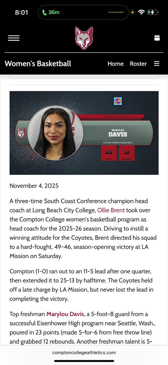 marylou_daviss's tweet photo. 23 points & 12 rebounds in my college debut 🐺🏀 Season is just getting started. #CoyotesWin #ComptonCollege https://t.co/RBYBx8ImvE