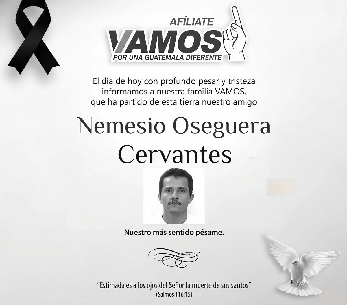Nunca es tarde para las condolencias
