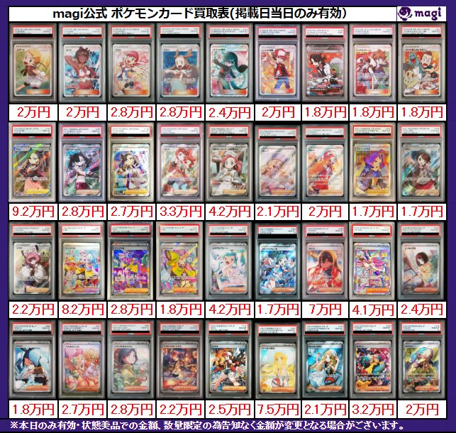 ✨magi ポケカ 買取情報✨】 サポートのPSA10🔥 買取表更新致しました
