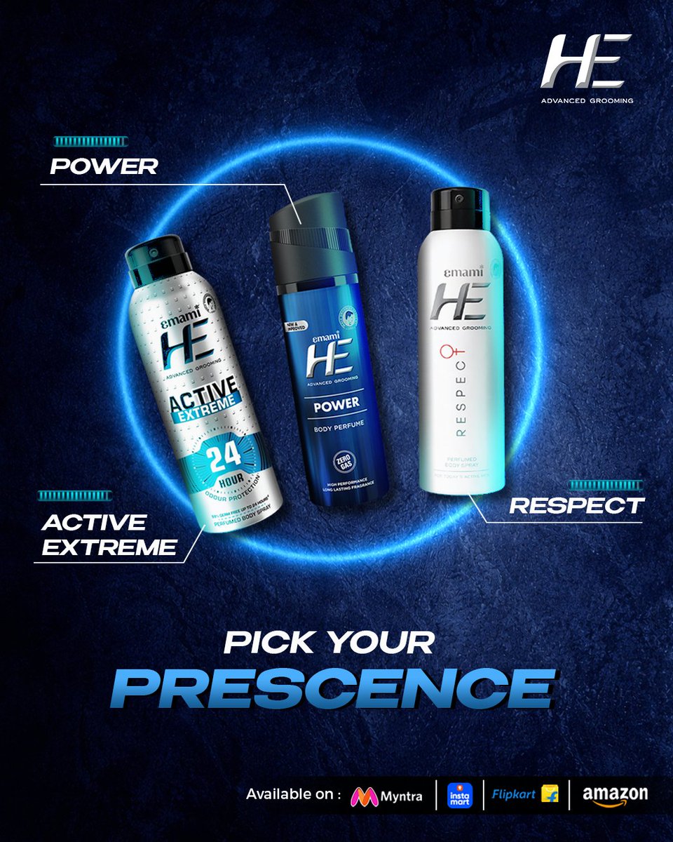 HeBeInteresting's tweet photo. From calm confidence to full power mode—
there’s a deo for every version of you. 😎
Pick your presence.💥#HeBeInteresting

Shop Now!
https://t.co/UostM9D9PD

[  Emami, HE Advanced Grooming, HE Grooming, Mens Grooming, Deodorant for Men, Freshness, Confidence, HE Deos ] https://t.co/heZvBoCYw3