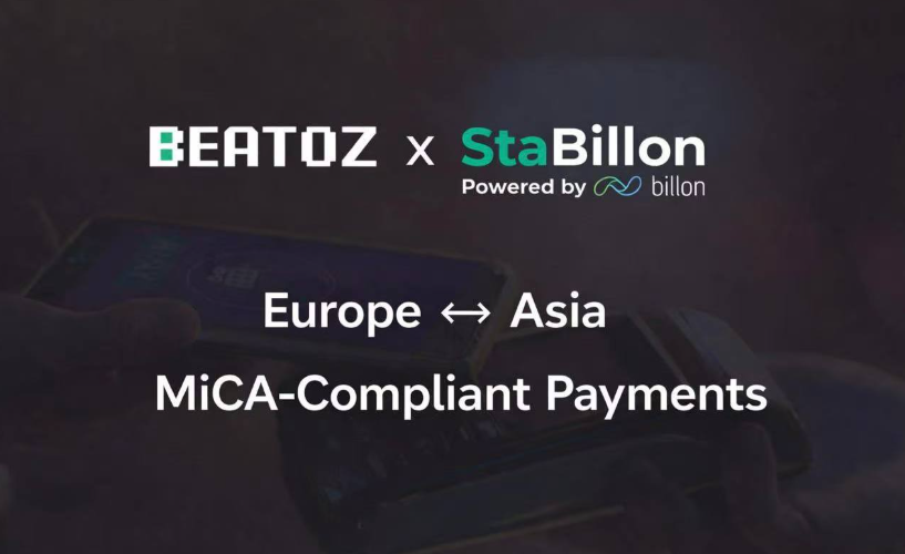 Connecting Europe and Asia through compliant payment infrastructure. 🌍⚖️

BEATOZ x StaBillon (Billon Group)

BEATOZ has signed an MoU with StaBillon, a licensed Electronic Money Institution (EMI) in Poland, to build a MiCA-aligned EMT-based payment and settlement infrastructure.
