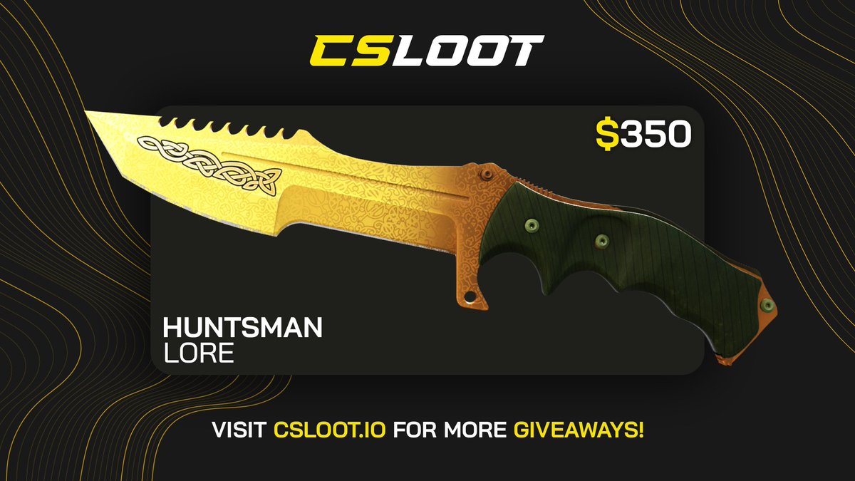 CS2 Huntsman Lore Giveaway! ($350) 🎉

Visit CSLOOT and complete easy tasks to join the giveaway! Make sure to retweet &amp; tag a friend to help spread the word!

Good luck everyone! 🫶