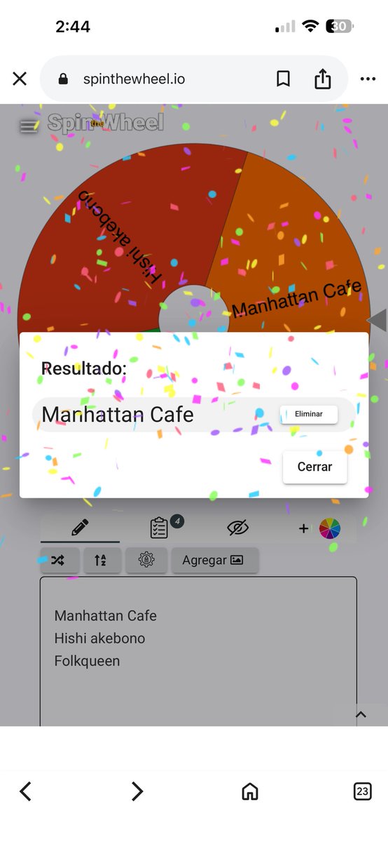 Bueno aqui estan los resultados del sorteo de Umatter!
Segun por orden aqui estan los ganadores!! 
Primer Puesto: <a href="/HappyHappyMeek/">Happy Meek</a> 
Segundo Puesto: <a href="/RealSuperCreek/">Super Creek (Love Arc)</a> 
Tercer Puesto: <a href="/fulocio911/">Inari One 🎭</a> 
Cuarto Puesto: <a href="/tamanoconcrocs/">manhattan cafe☕</a> 
Les estare escribiendo por DM para discutir los premios