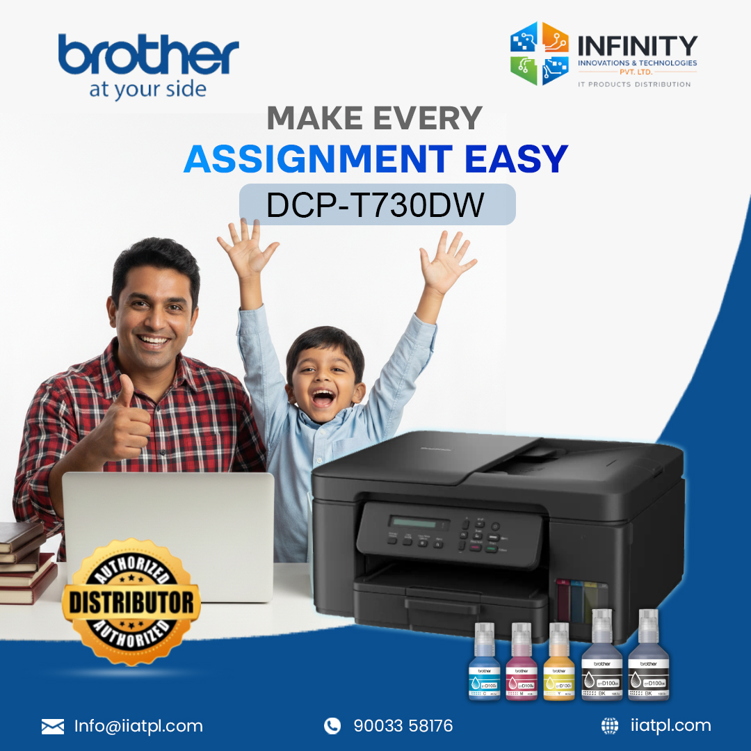 iiatpl's tweet image. Make every assignment easy with Brother DCP-T730DW — reliable print, scan &amp;amp; copy in one smart printer.

Perfect for students, home &amp;amp; office use.
📞 +91 90033 58176 |📩 info@iiatpl.com

#BrotherPrinter #DCP730DW #SmartPrinting #OfficeTech #StudentTools #WirelessPrinter