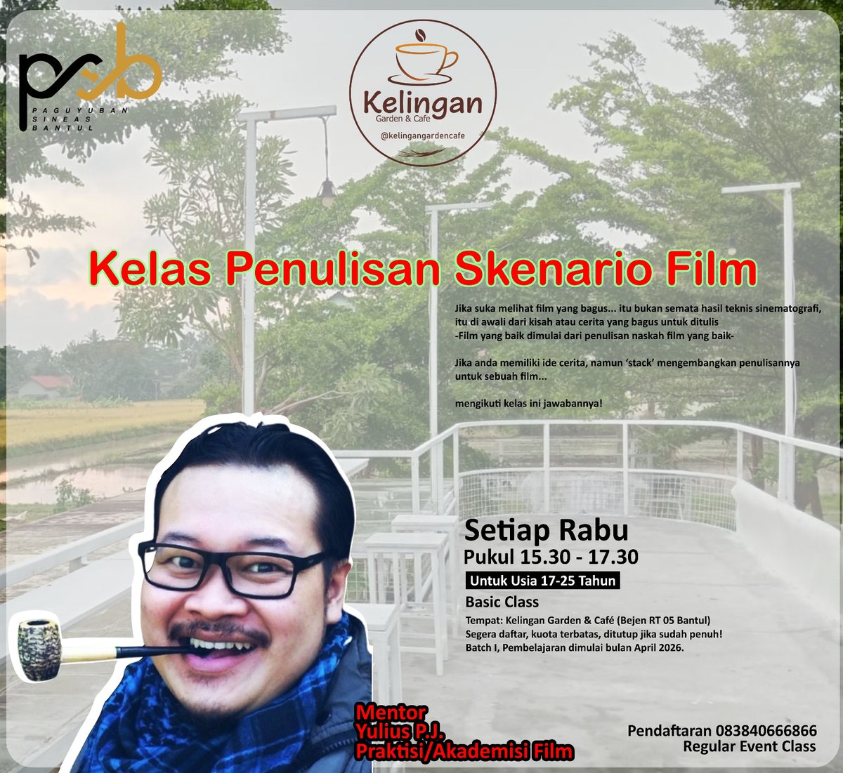 @kelingangardencafe berkolaborasi dengan beberapa lembaga dan organisasi menyelenggarakan beberapa kelas seni. Tertarik tuk ikut serta? Untuk informasi lebih lanjut bisa menghubungi nomor WA 083840666866.
#novel #acting #film #english #foto