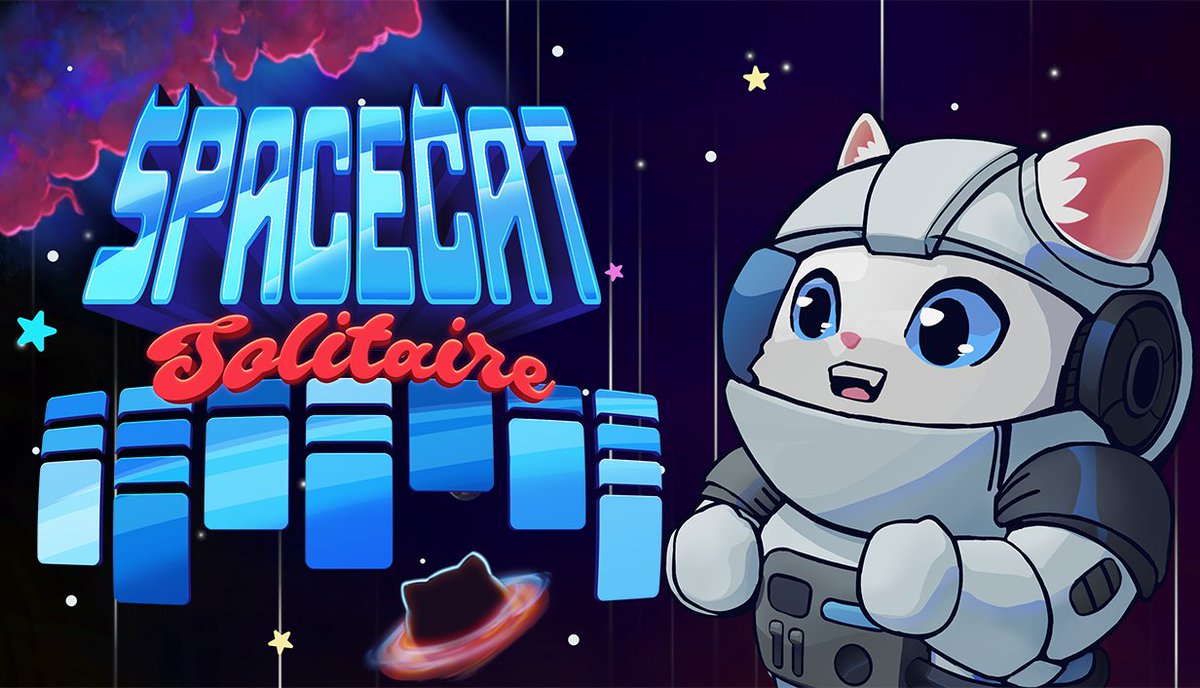 cliveatfive's tweet photo. @Indie_Gamer_01 I would be OVER THE MOON 🌛 to see you give Space Cat Solitaire a try! It's a puzzle card-game adventure with roguelike elements, vibrant graphics &amp; sound, oh, and cats! (https://t.co/b4jROqVOYC) https://t.co/dw5tTD3G7d