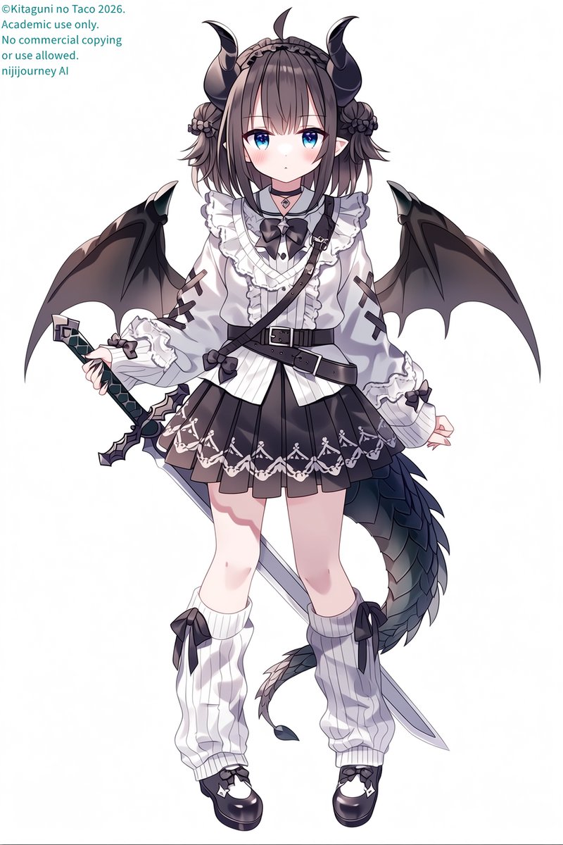 ドラゴンガール #niji7 実験用プロンプト anime image, a young woman