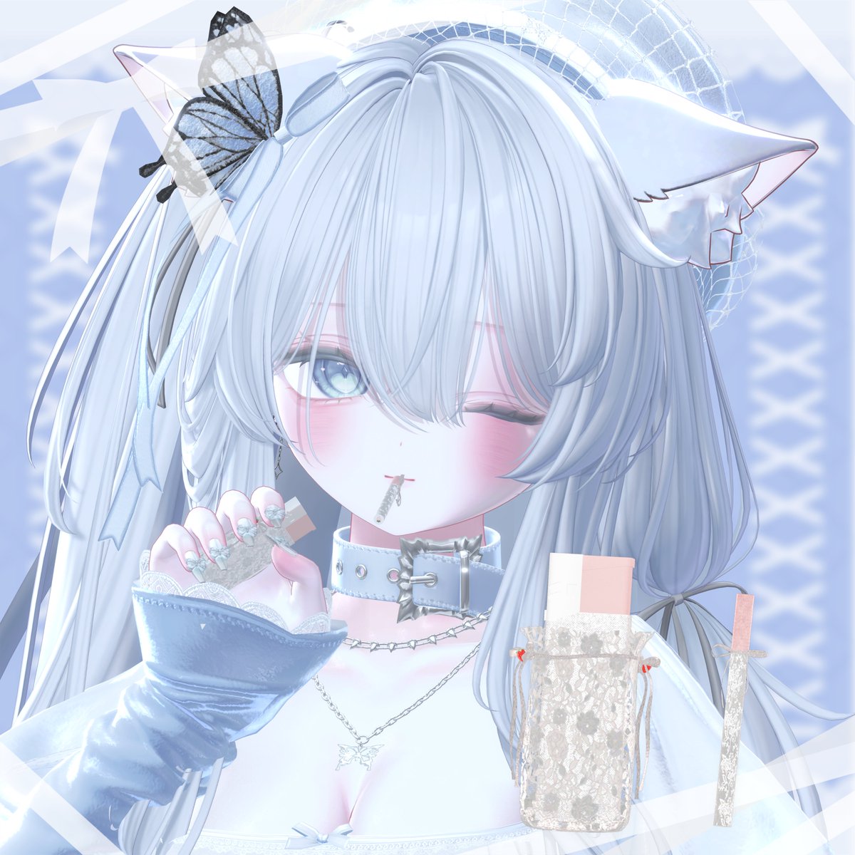 【さたにあ式タバコギミック対応】差し替えモデル  

🎀Strawberry Lace🍓

販売開始記念でこちらのアイテムを5名様にプレゼント！🎁💫

🔗levyshop.booth.pm/items/8025552

●当選者数：抽選で5名様 
●参加方法：フォロー&amp;このポストをRP 
●締切：2/26 14:50

#Levy_shop #VRChat #さたにあ式タバコ