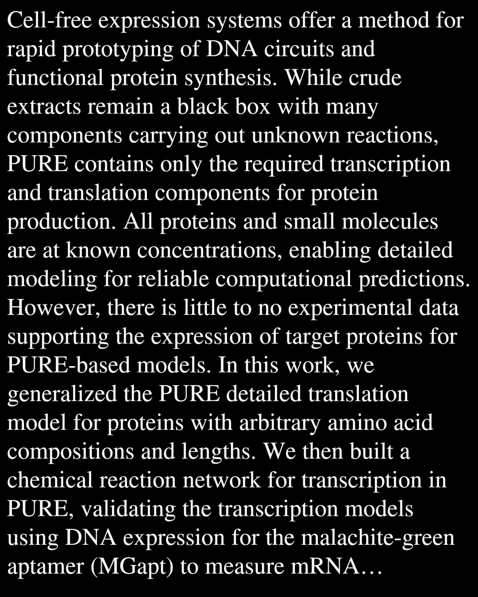 Nucleotide-level chemical reaction network modeling enables quantitative prediction of reconstituted cell-free expression system

Jurado, Z., Pandey, A., Murray, R. M.
biorxiv.org/content/10.648…