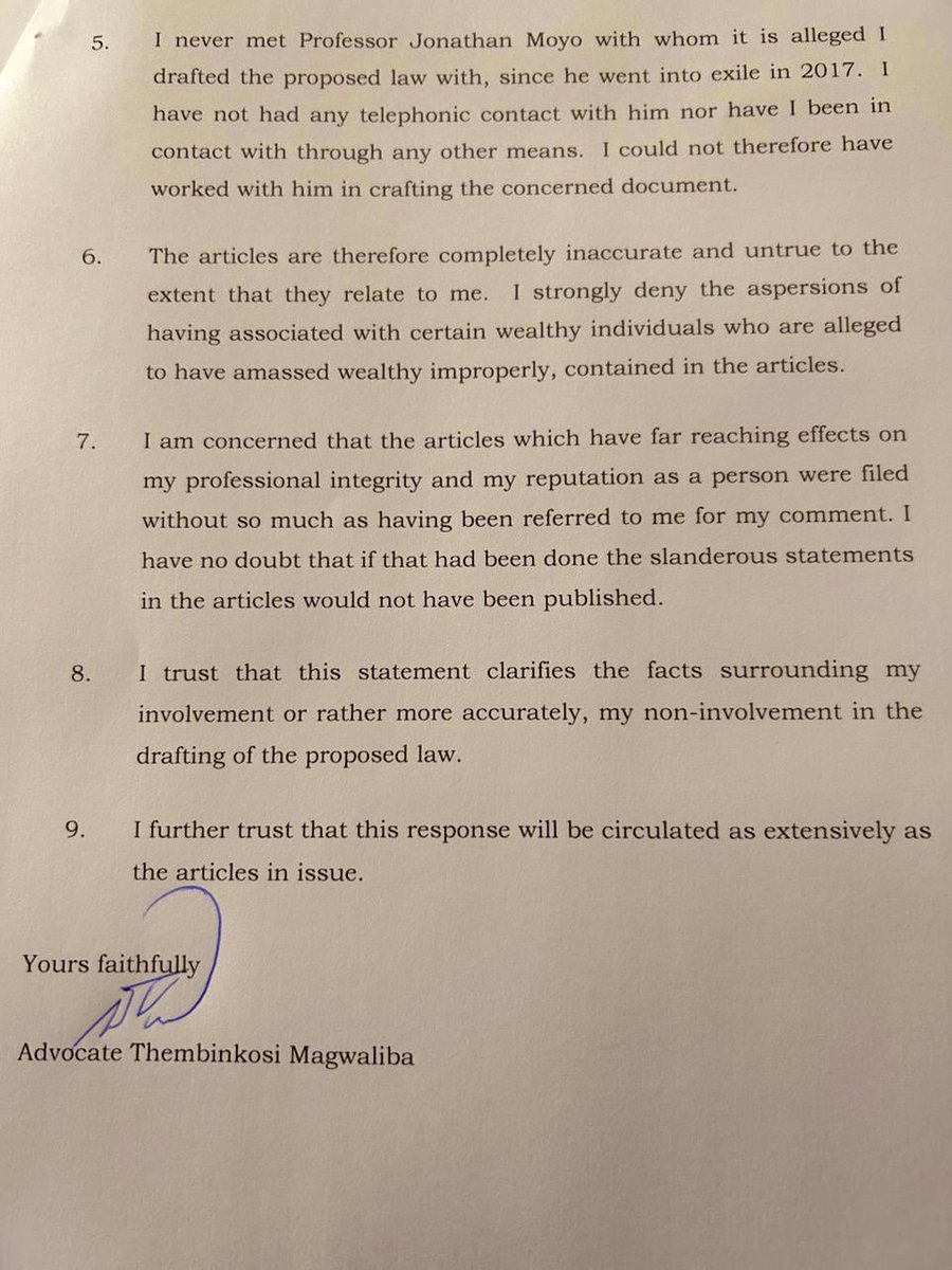 This public notice from Advocate Thembinkosi Magwaliba is of the greatest importance and is IsiNdebele for, “I can’t be involved in that constitutional njake njake—I’m not a bottom feeder—I love my country and have respect for my mother”

Indeed, every self respecting Zimbabwean