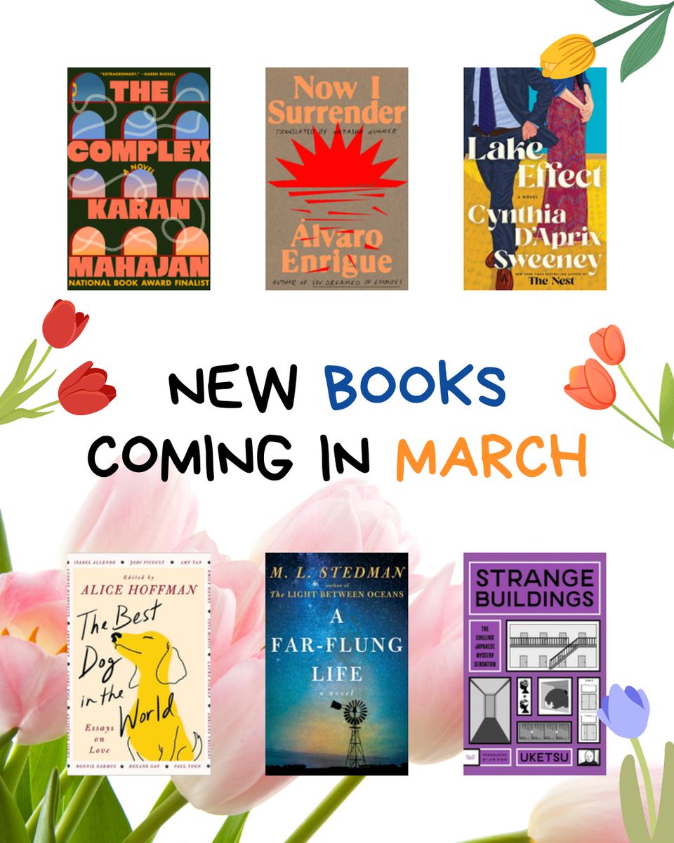 CampusBooks's tweet photo. New month = new books to obsess over👀✨
March is bringing:
📖The Complex
📖Now I Surrender
📖Lake Effect
📖The Best Dog in the World
📖A Far-flung Life
📖Strange Buildings
💙if your TBR is already out of control.
Don’t forget to compare prices first at https://t.co/GnX1qfT318 https://t.co/qjI5EdTlb3