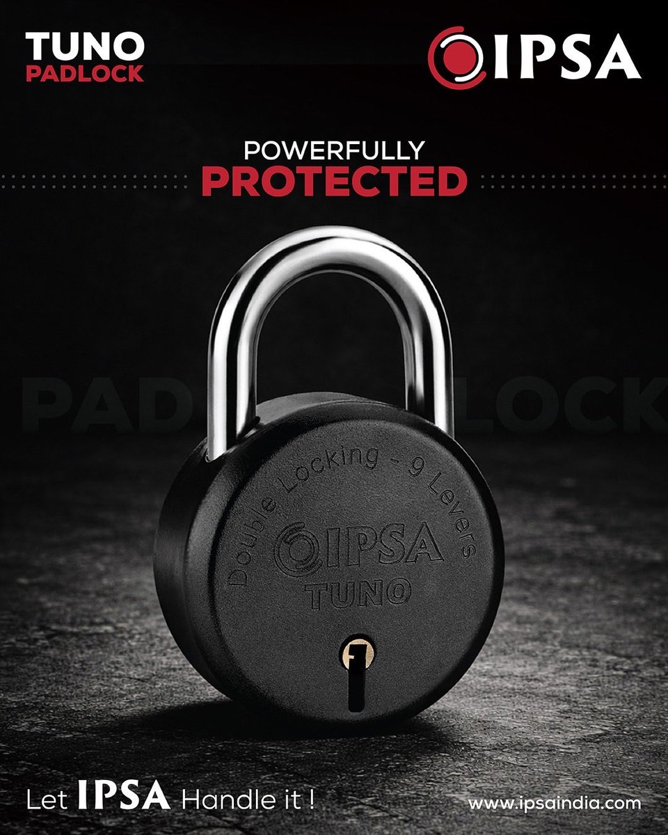 ipsalocks's tweet image. Meet the TUNO Padlock from IPSA— engineered for strength, reliability, and peace of mind.

🌐 ipsaindia.com

#PowerfullyProtected #IPSATuno #PadlockSecurity #SmartSafety #IPSAIndia #SecureEveryday #HomeSecurity #OfficeSecurity #GateLock #ShutterLock