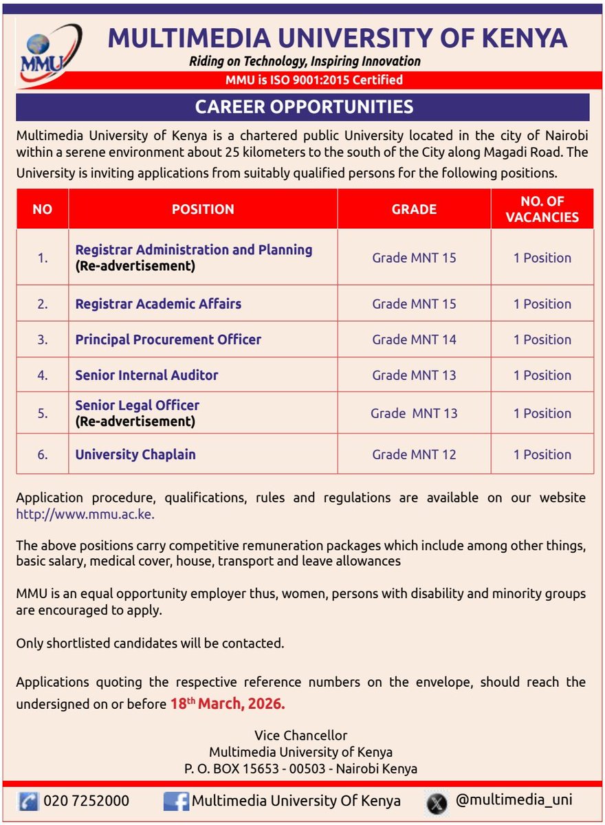 Job opportunities. Tell a friend! #IkoKaziKE