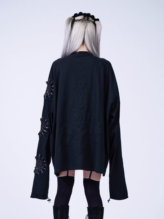 IMVAL×GALFY / Doll Dog 大萌袖 L/S TEE［BLK］ IMV056-BLK ￥14,300