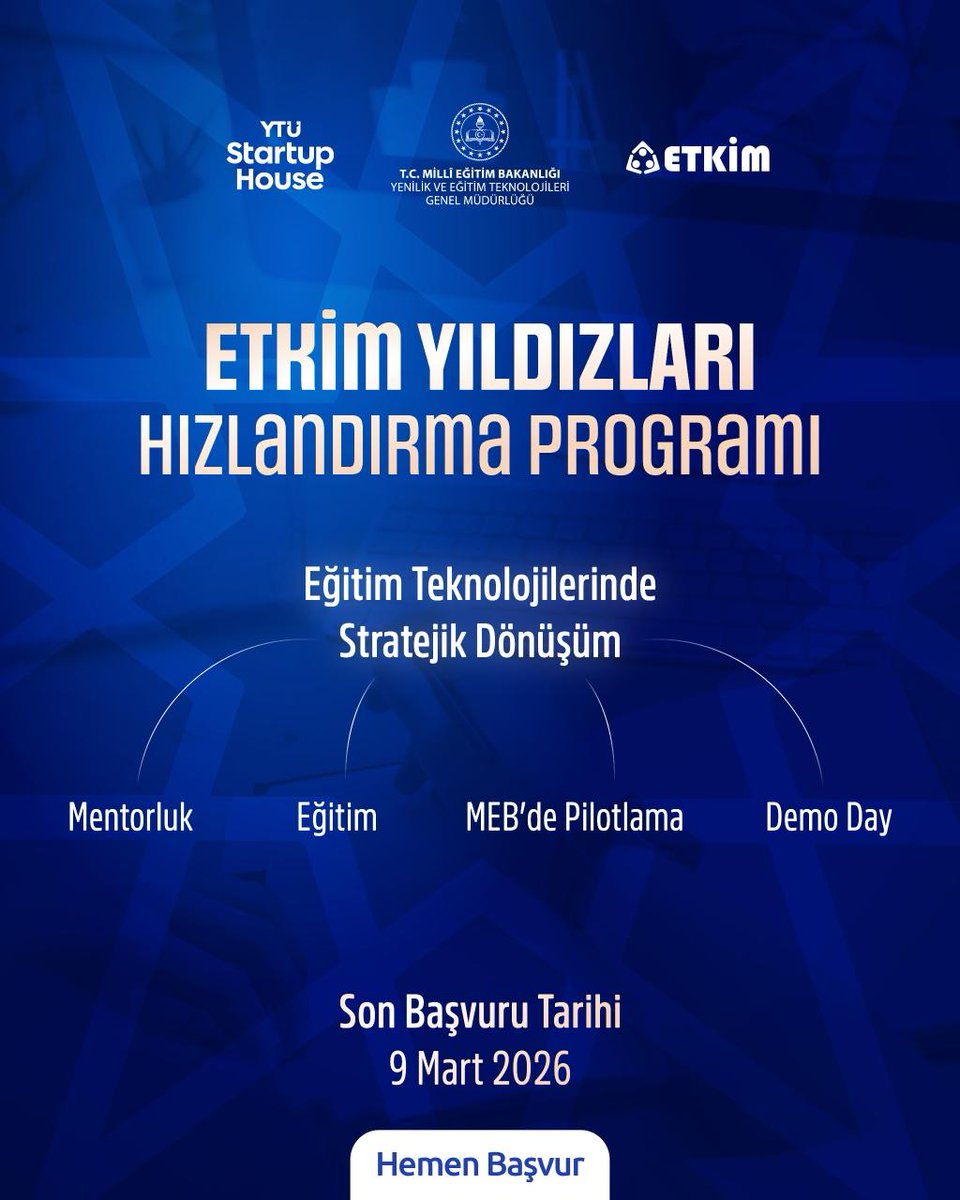 Eğitim Teknolojilerinde Yeni Bir Dönem Başlıyor: ETKİM Yıldızları

Detaylı bilgi için: linkedin.com/feed/update/ur…

#HaliçÜniversitesi #KariyerveMezunİlişkileri #YTÜYıldızTeknopark #YTUStartupHouse #MEB #EğitimTeknolojileri