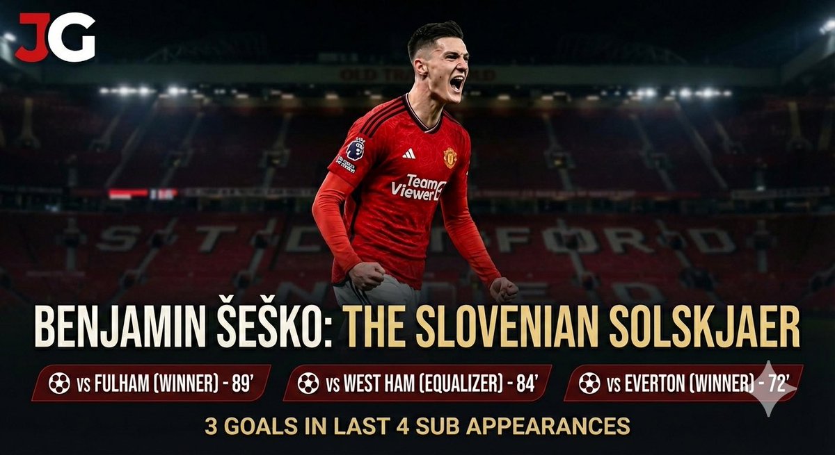 Good morning to everyone, but especially to the man who makes 70 minutes look like a cheat code. 

⚽️ vs Fulham (Winner)
⚽️ vs West Ham (Equalizer)
⚽️ vs Everton (Winner)

Benjamin Šeško has 3 goals in his last 4 games off the bench. Are we looking at the modern-day Solskjaer, or