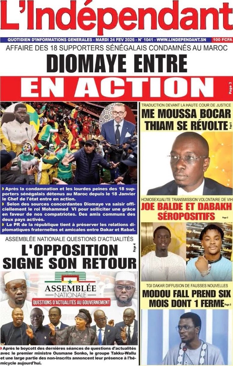 Mo_Njaay's tweet photo. #SourceA,#LeQuotidienSn,#LindépendantSn,#RecordSn https://t.co/zk2wTaM1Vb