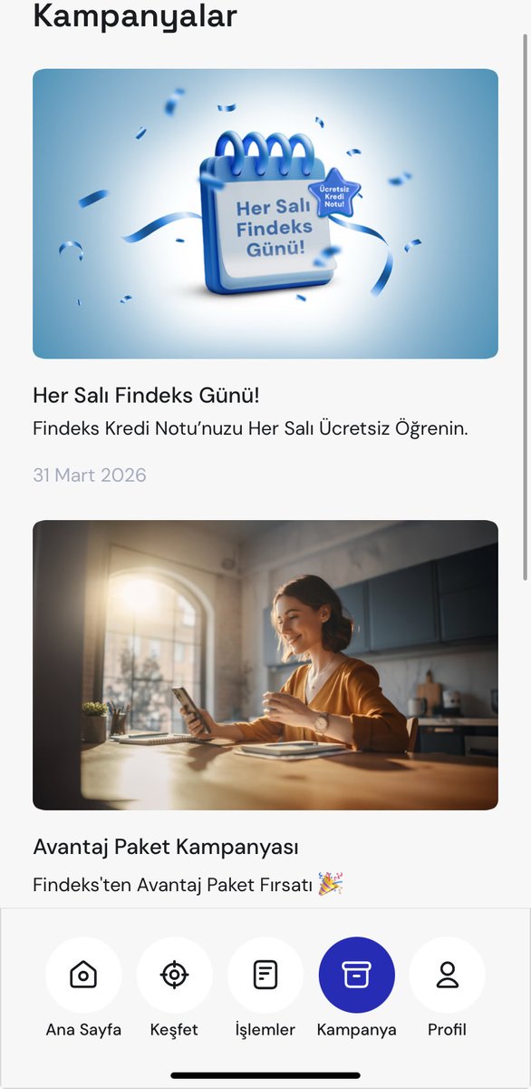 ÜCRETSİZ FİNDEKS SORGULAMA

31 Mart’a kadar her Salı Findeks kredi notunuzu sorgulamak ücretsiz.

Anasayfada giriş yaptıktan sonra kayıtlı kişiye ait kredi kartı, kredi ve kmh bilgileri banka bazında çıkıyor.

FİNDEKS KREDİ NOTU HAKKINDA BİLGİLER

Bankalardan kredi başvurusu