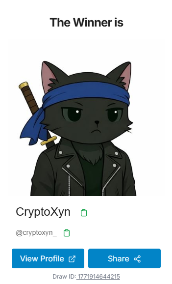 sketeclicks's tweet photo. The giveaway winner for the .25 Sol ($20) is @cryptoxyn_ 

follow and turn notis on for future giveaways like this

only up from here https://t.co/CL9eAxwpX1