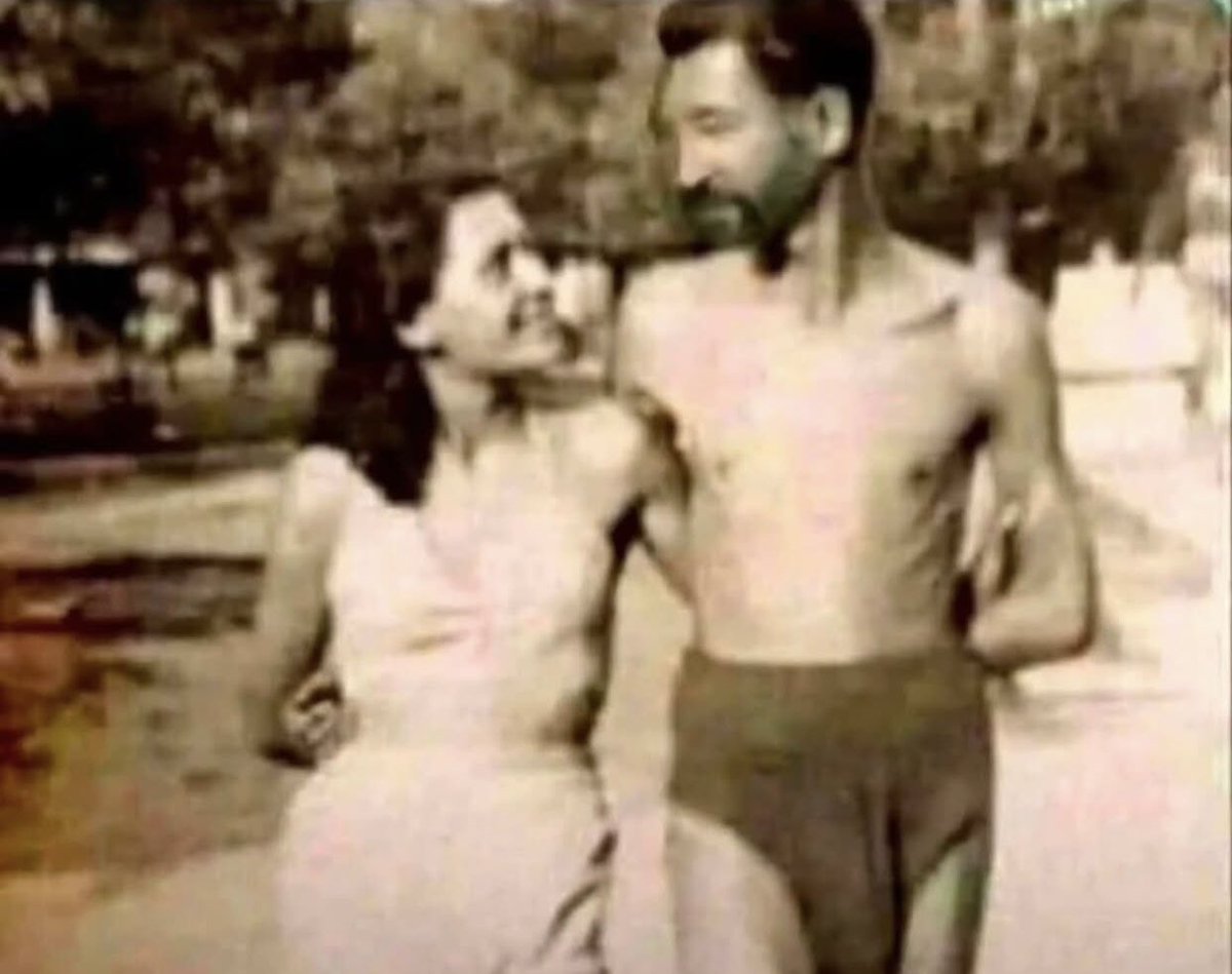 He had no biceps,no pecs,nothing.
Yet she loves him anyway 
Back in the days people were simpler