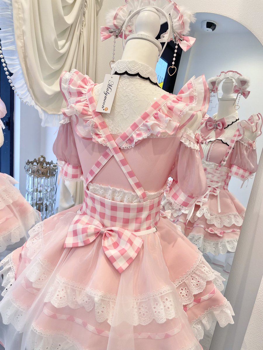 🤍new item🤍 きゅるりんってしてみて×Malymoon ピンクのギンガム