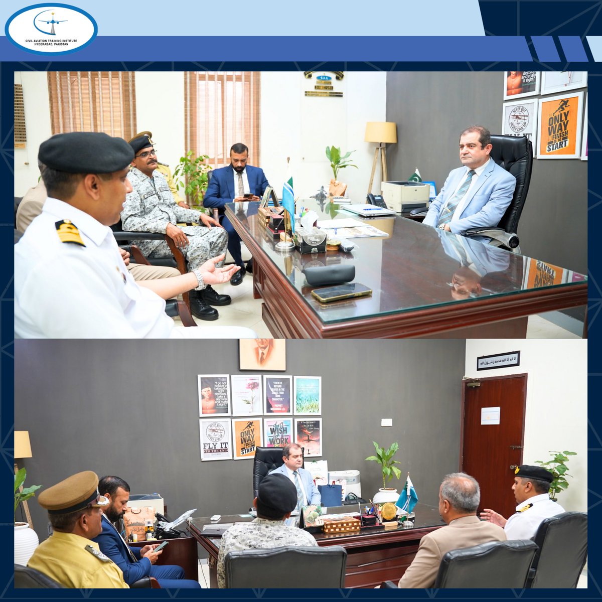 catipakistan's tweet photo. Pakistan Navy delegation visits CATI! Captain Farhan Shaikh, Lt Cdr Iftikhar Ahmed &amp; Mr. Bilal Ahmed explored RFFS facilities &amp; training. Welcomed by Director CATI Engr. Sumair Saeed &amp; team 👨‍🚒 

#CATI #PakistanNavyxCATI #RFFS https://t.co/NB2dyUnsRZ