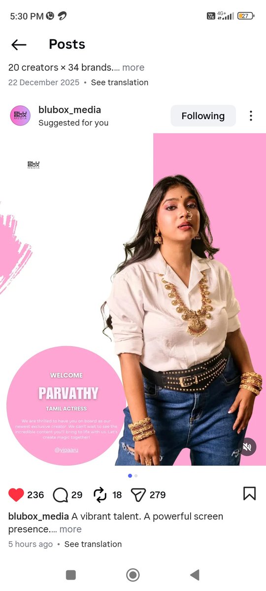 #BiggBossTamil9
<a href="/PaaruOfficial/">VJ Paaru</a>

 Our #Paaru in blubox media as Creator ❤🔥

New Start for her Career 💯