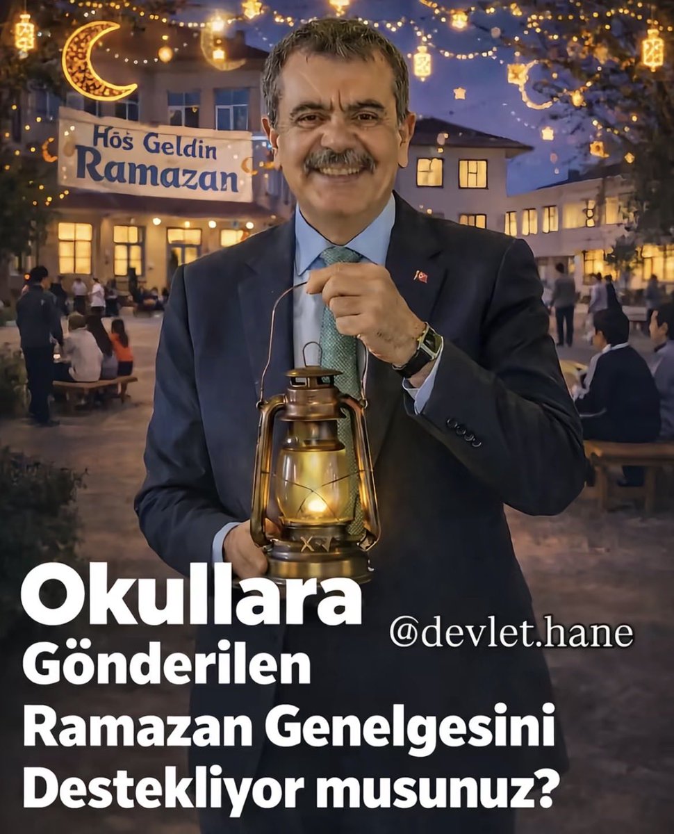 Okullara gönderilen Ramazan 🌙 
Genelgesini destekliyor musunuz?

Evet
Hayır