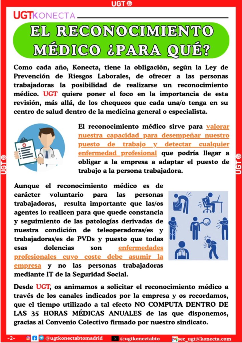ugtkonectabto's tweet photo. 📢BOLETÍN UGT KONECTA TODAY / FEBRERO 2026
#UGT #Konecta #KONECTATODAY
#FeSMC #contactcenter
🔹 CALENDARIO LABORAL
🔹 RECONOCIMIENTO MÉDICO
🔹 KONECTA Y SUS INCUMPLIMIENTOS
🔹 JORNADAS, CAMBIOS DE HORARIOS Y CONCILIACIÓN
UGT SIEMPRE CONTIGO
📧 sec_ugt@konecta.com https://t.co/v7ETzgnPG7