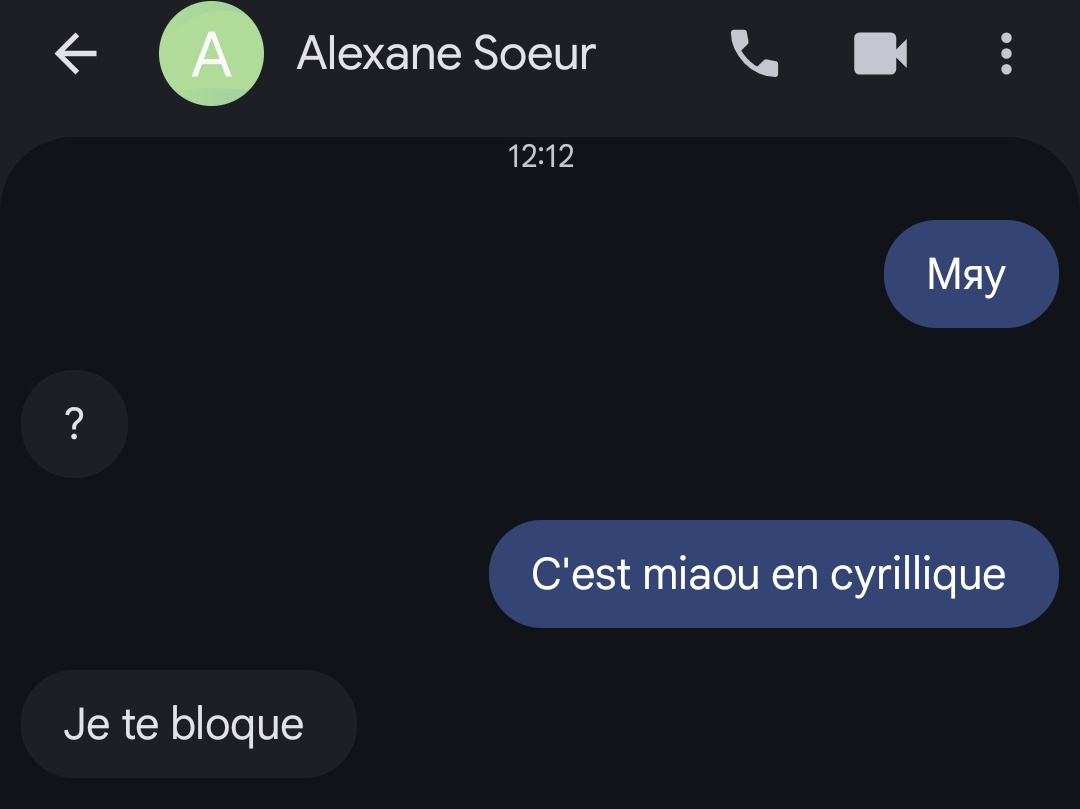 Ma sœur qui a liké après m'avoir entendu miauler tout le week-end