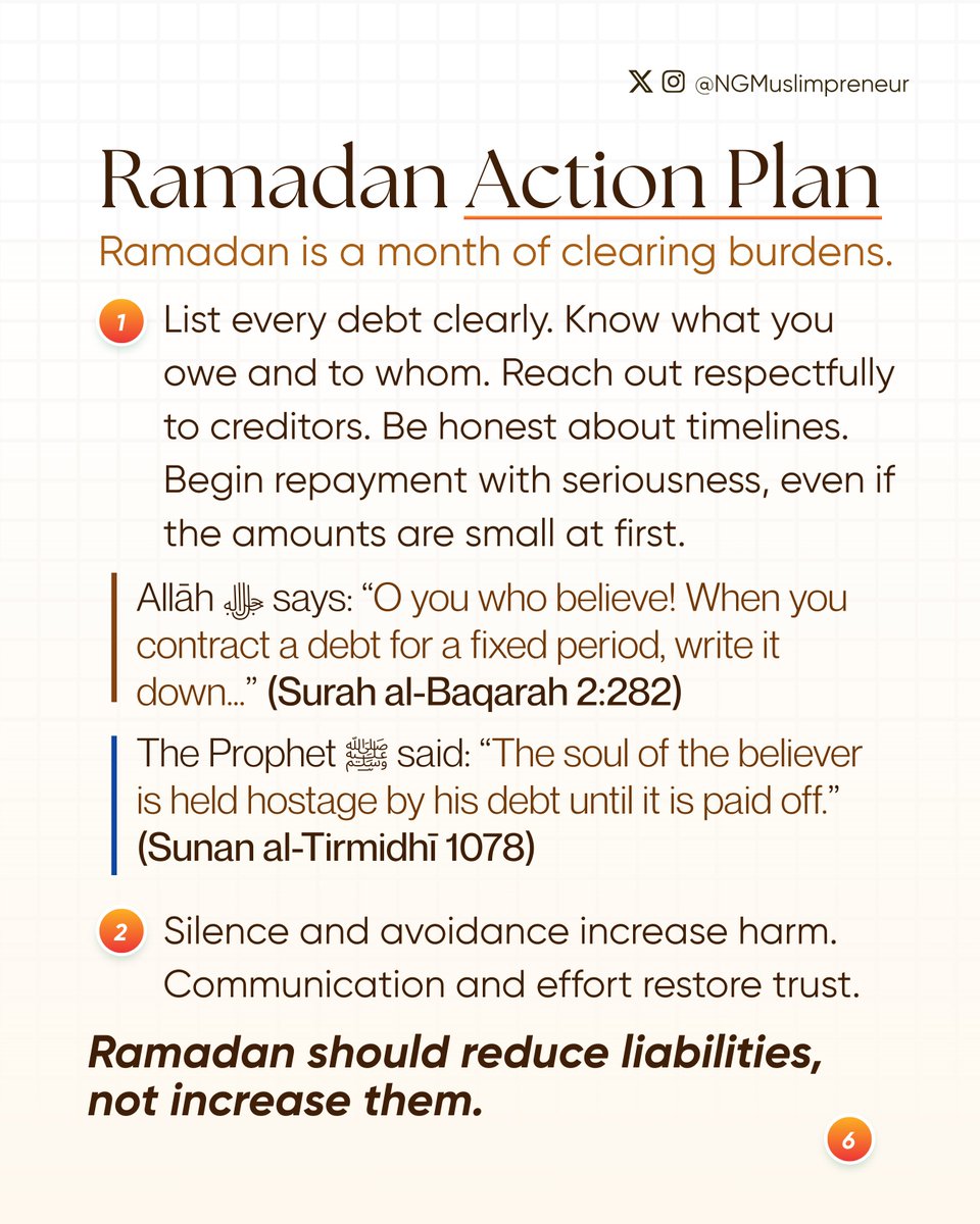 NGMuslimpreneur's tweet photo. #NextGenMuslimpreneurs #HalalWealth #Debt #Loan #MuslimEntrepreneur #Barakah #HalalBusiness #HalalDealings #RamadanBusinessSeries https://t.co/wbKUILMIIw
