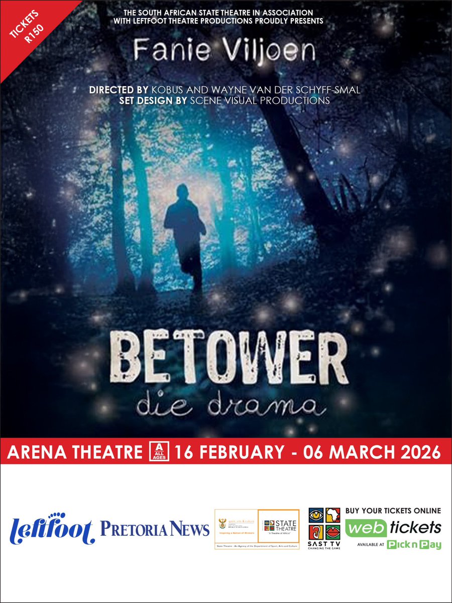 pretorianews's tweet image. Step into a world of wonder with Betower at the South African State Theatre!

From 16 February – 6 March 2026, audiences are invited on a magical journey through the lush forests of Magoebaskloof. 

Tickets available online &amp;amp; at the box office

#Betower #StateTheatre
