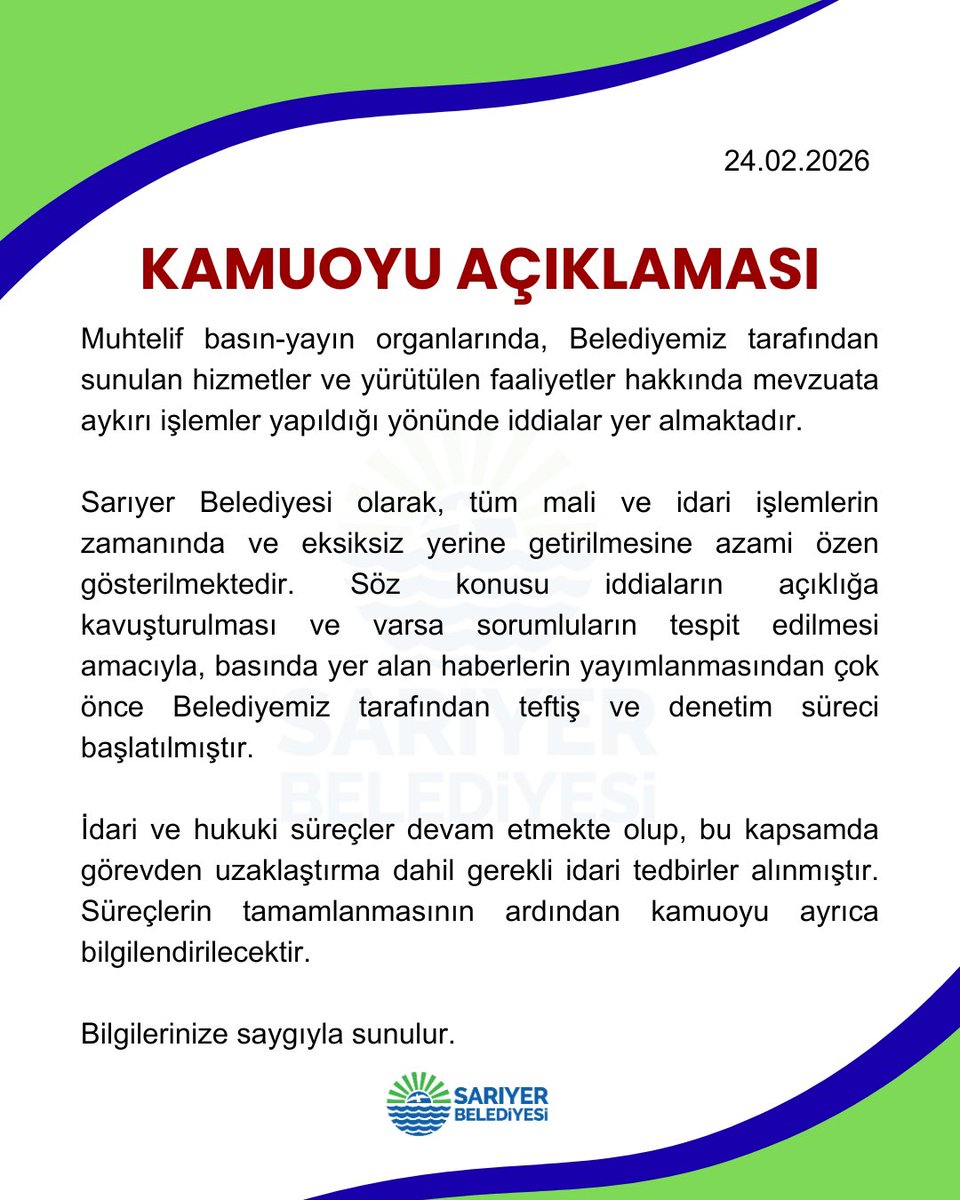 Sarıyer Belediyesi tweet media