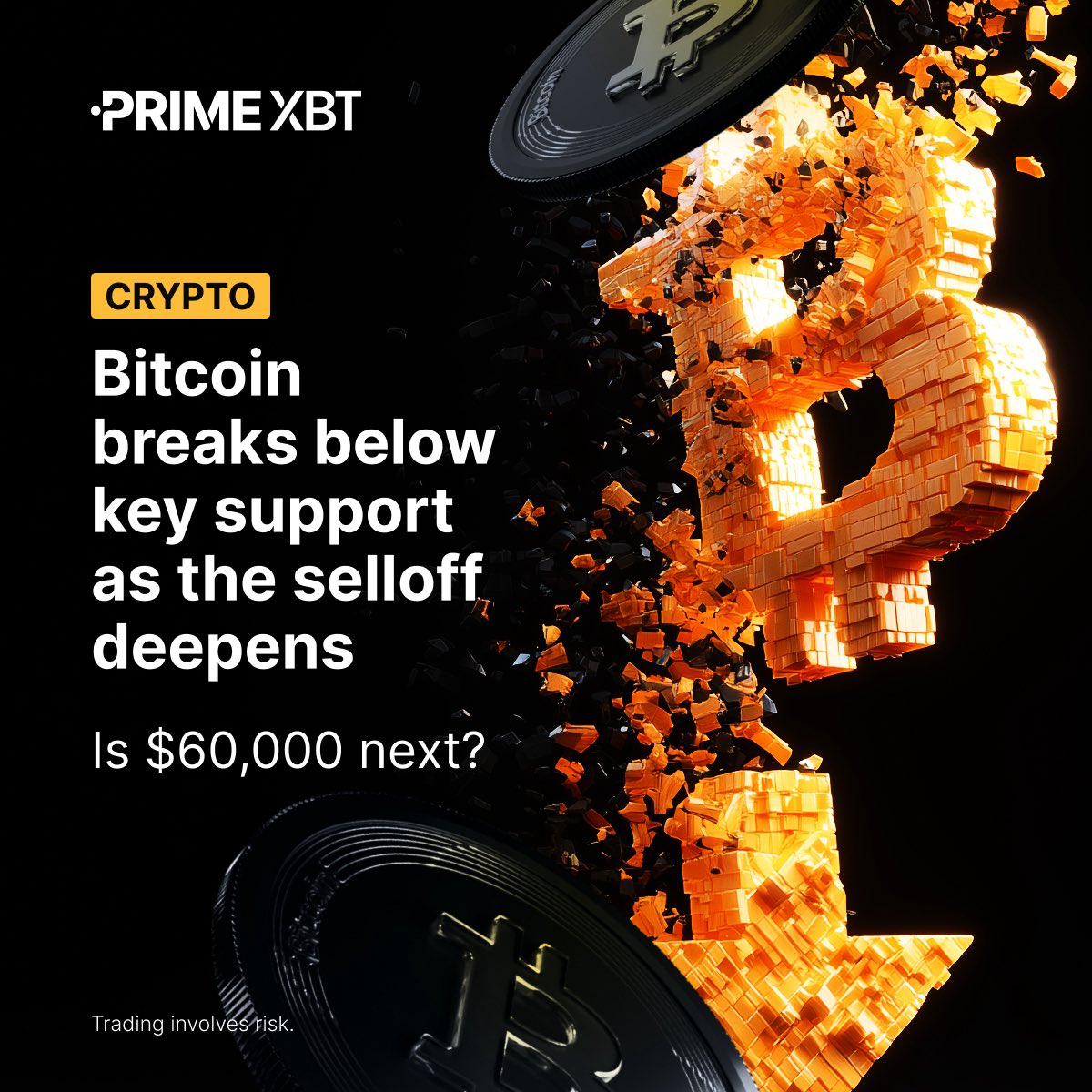 📉 $BTC just broke below key support and selling pressure is accelerating.

Traders are now eyeing $60,000 as the next potential target, especially if downside volume continues and macro risk remains elevated. 

Is this a deeper correction unfolding or a trap before a rebound?