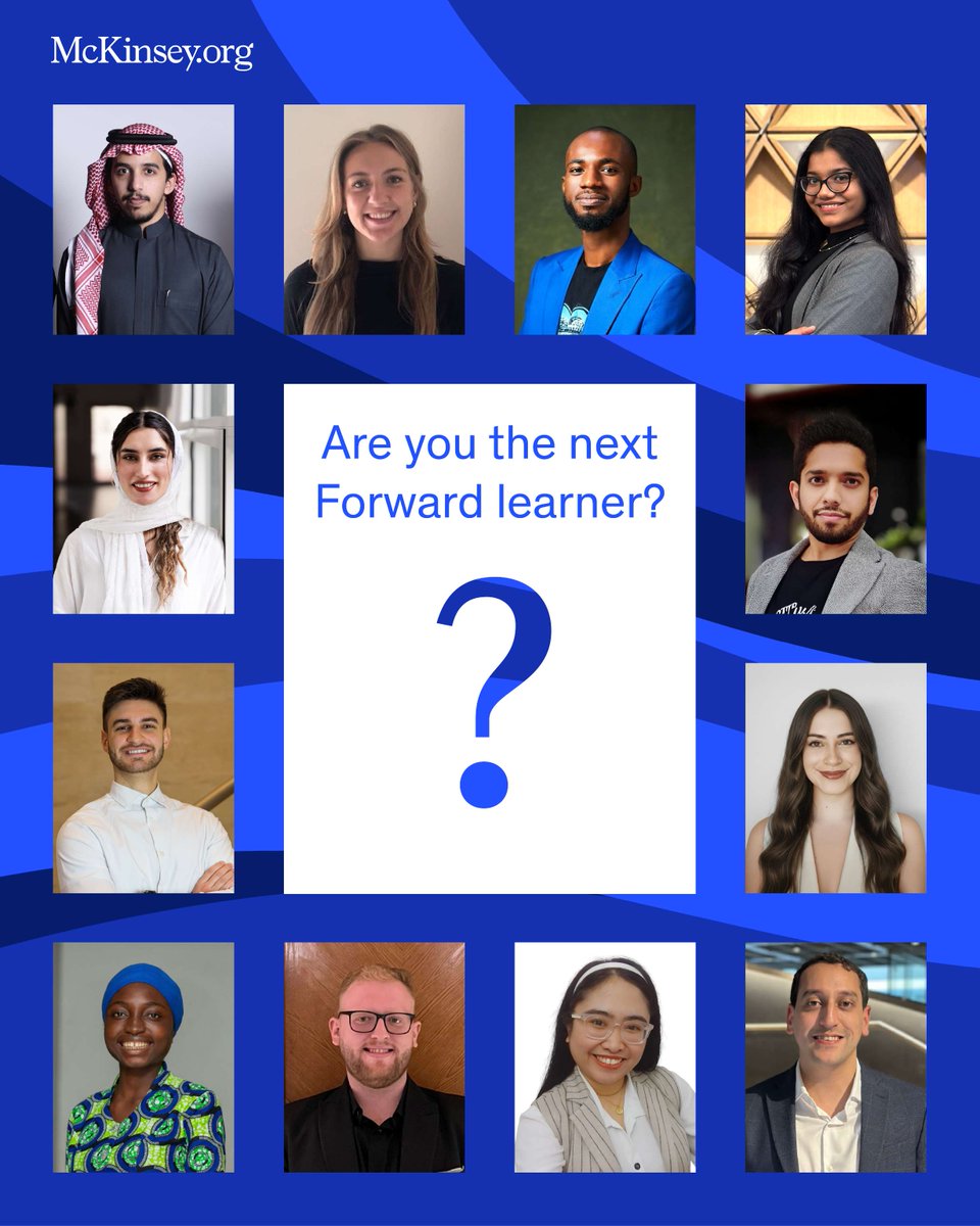 McKinsey's tweet photo. Applications for the free, 10-week https://t.co/ZBQNt29YCP Forward program are now open—now featuring a new Digital &amp; AI Essentials module.

Join 220K+ alumni building skills that drive real career growth. Apply by April 20: https://t.co/nKO9HD0s0h https://t.co/BTqEhB3UW9