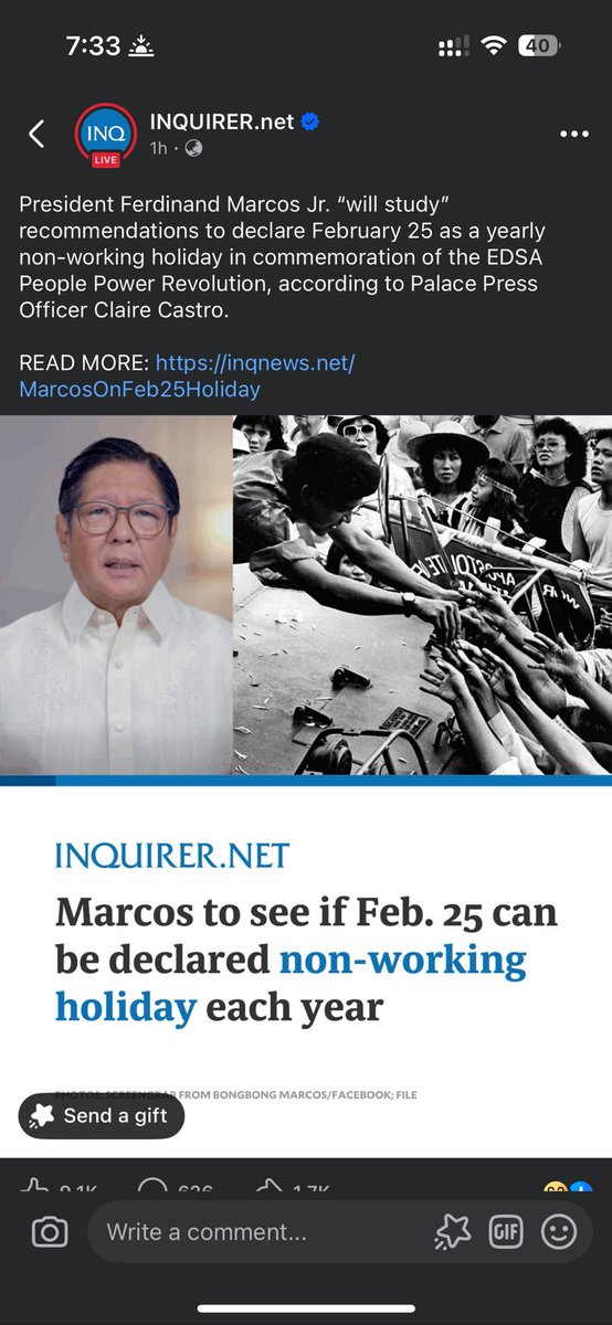 Srsly, they will “study”?! Feb 25 has always been a special non-working holiday, only during his term did it change. If it has been working for the past X years, what changed?! Bitter ka ba na dahil yan sa tatay mo?!