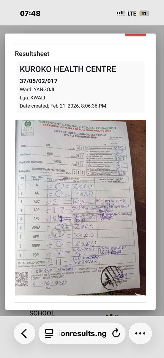 tcheekakross's tweet photo. I took my time to locate this result on irev and I’m very sure the amount for APC recorded was one hundred and twenty one. The two was obviously canceled as an error https://t.co/YzPuh07B8a