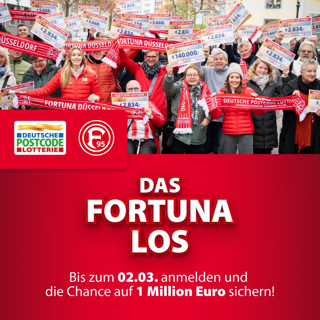 f95's tweet photo. Holt Euch Euer Fortuna-Los und sichert Euch die Chance auf 1 Million Euro 😳

👉 https://t.co/PhtXMq5FaH

#f95 | 🔴⚪️ | #PostcodeEffekt https://t.co/BT7xy2Nb4x