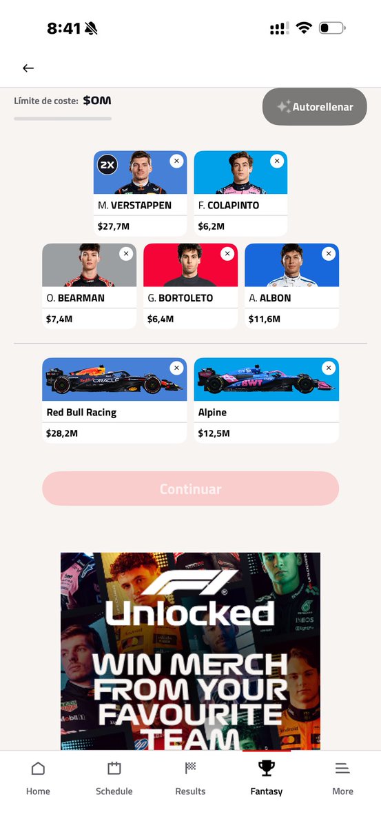 Calentando los motores T1