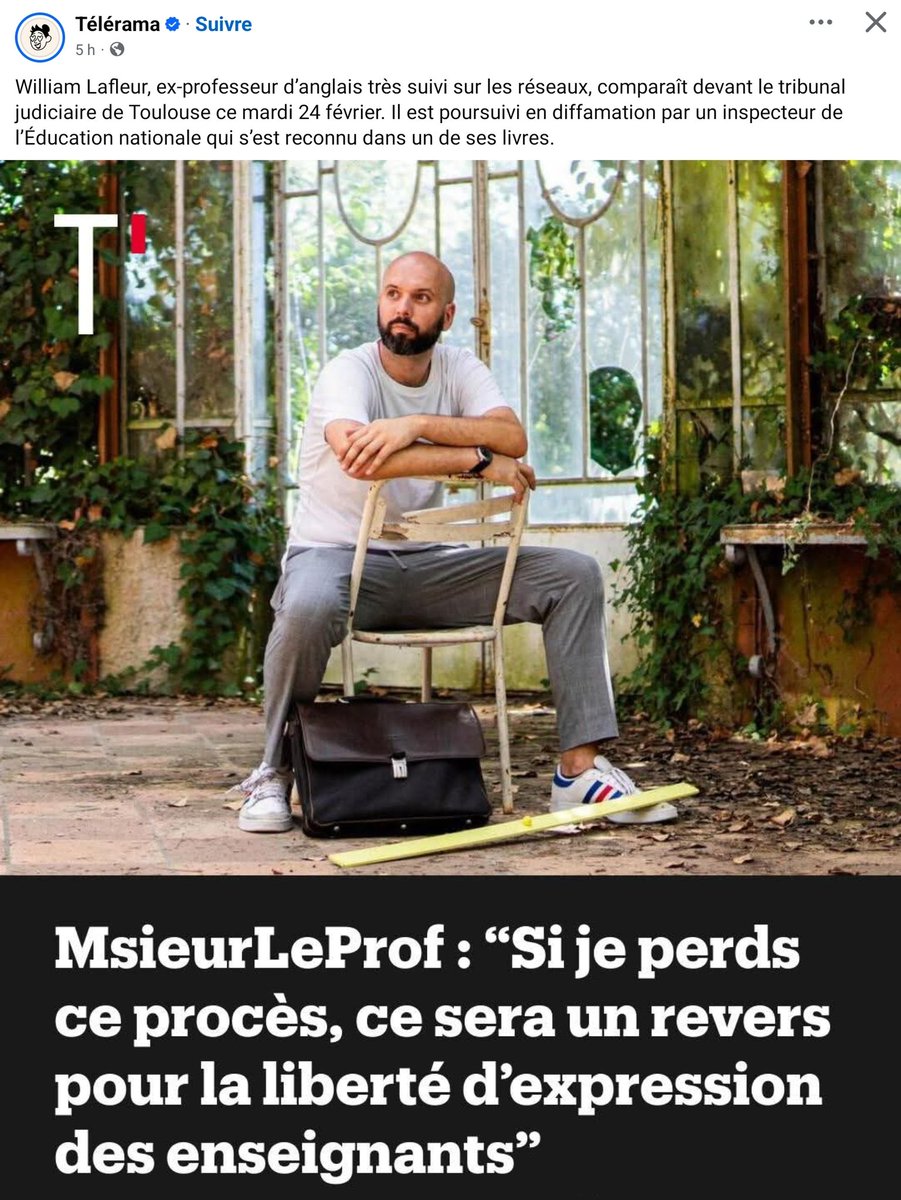 Tout notre soutien.
<a href="/MsieurLeProf/">William Lafleur</a>