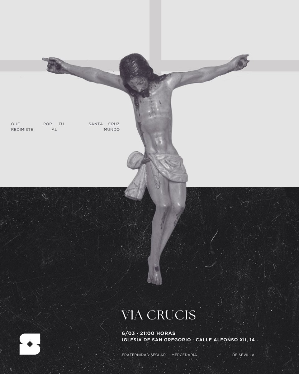 mercedarios_sev's tweet photo. #viacrucis 2026 | Rezo del piadoso ejercicio que convoca la Fraternidad Seglar Mercedaria.

06/03  21.00 H
https://t.co/KpV80s5n6r https://t.co/rb3u2jdzrW