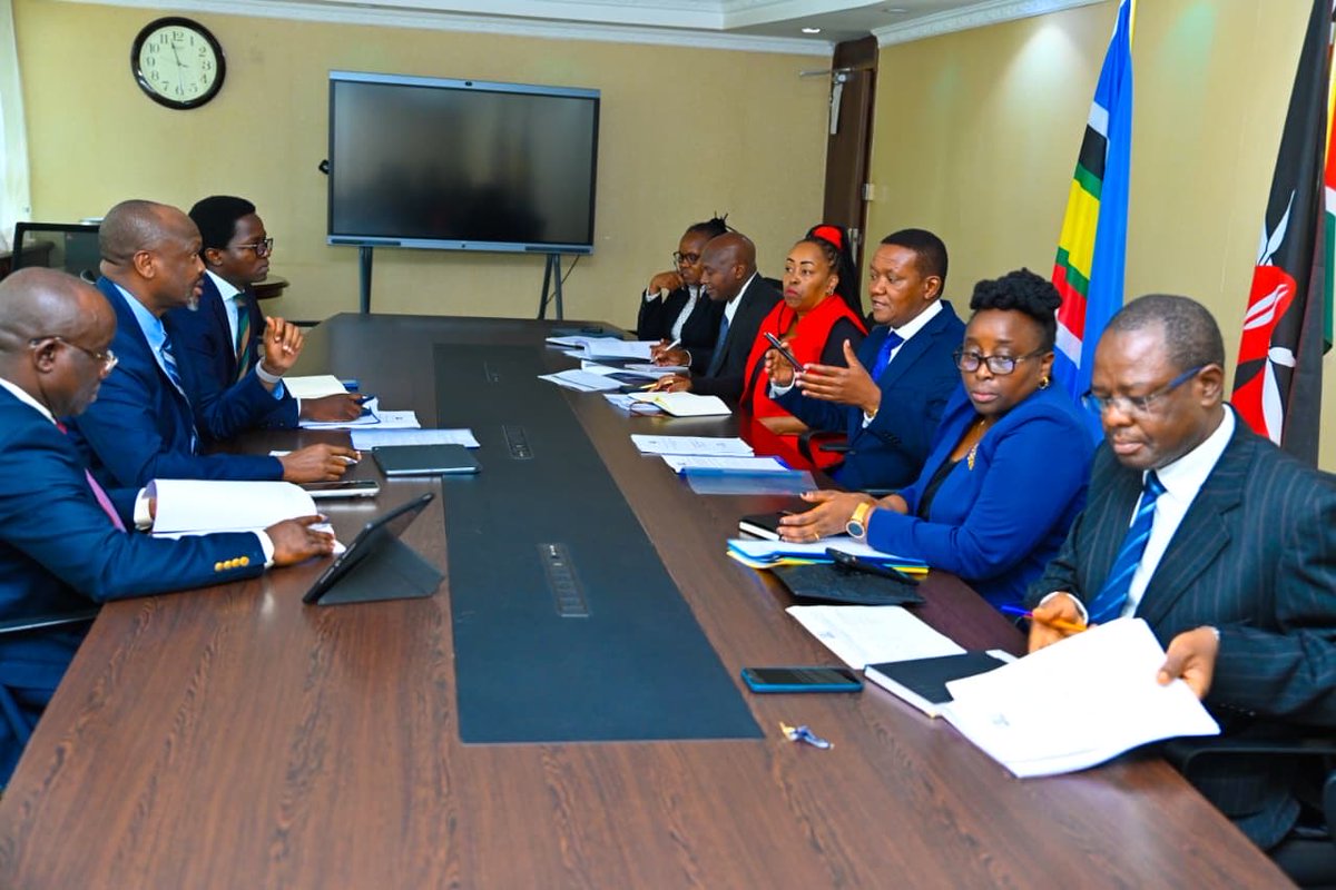 COTU_K's tweet photo. This morning, Bro. Ernest Nadome, the 1st Assistant Secretary General, represented COTU (K) in a meeting with the Cabinet Secretary for the Ministry of Labour, Dr. Alfred Mutua. The discussion focused on the rights and welfare of outsourced workers &amp; the draft BPO policy. https://t.co/AaLP2Lc7W2