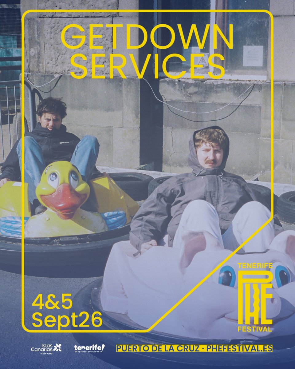 PheFestival's tweet photo. Getdown Services en #PHE2026 💛 Alto voltaje internacional que te va a encantar.

Desde Bristol, disco-rock explosivo con hits imparables y un directo que te convierte en FAN. 

🎫 Entradas: https://t.co/6Ce8IswTeO
📍 Puerto de la Cruz

#Tenerife https://t.co/OMxQ4zxyLR